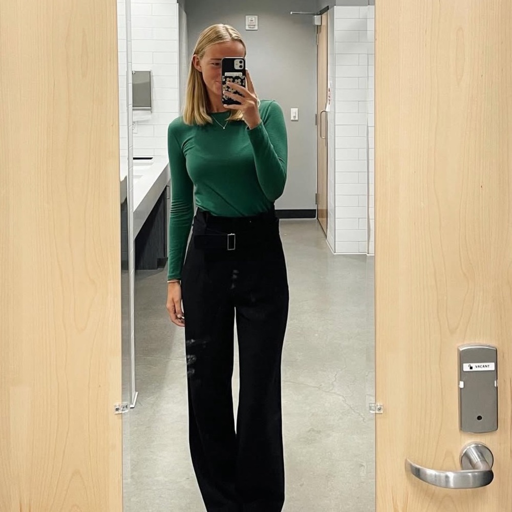 ZARA Long Sleeve Fitted in Emerald Green Size S - Picture 2 of 4